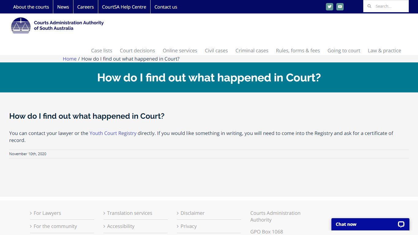 How do I find out what happened in Court? - CAA