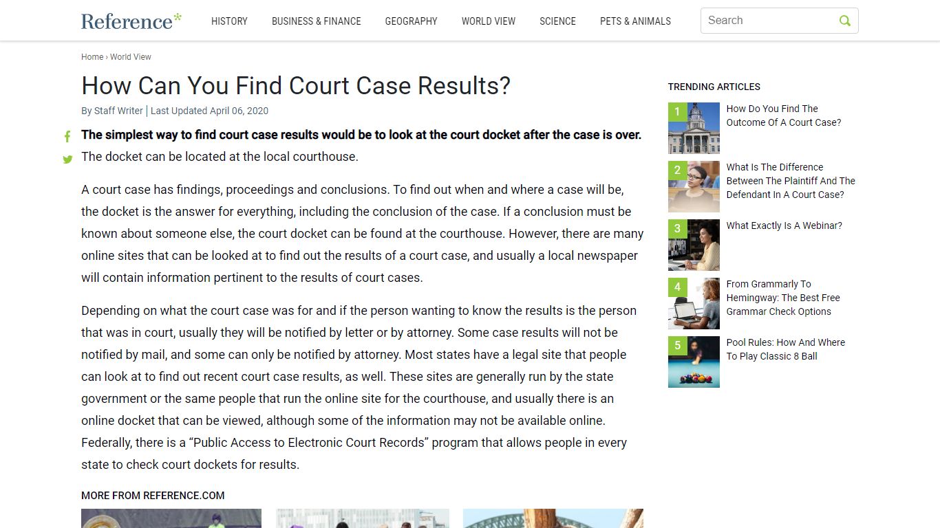 How Can You Find Court Case Results? - Reference.com