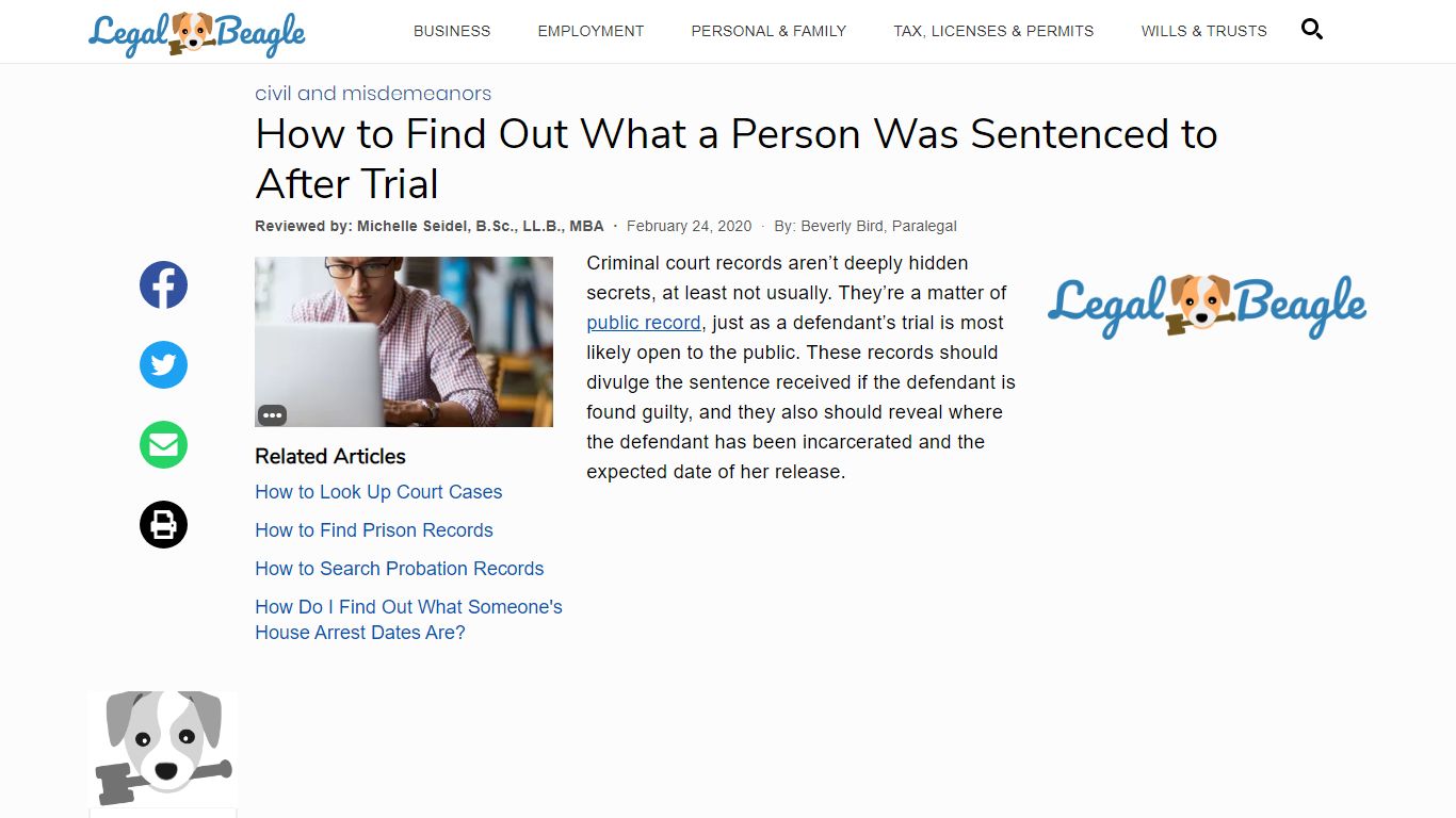 How to Find Out What a Person Was Sentenced to After Trial